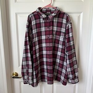Stanley Men’s Workwear Burgundy Flannel Long Sleeve Shirt Size 3XLT